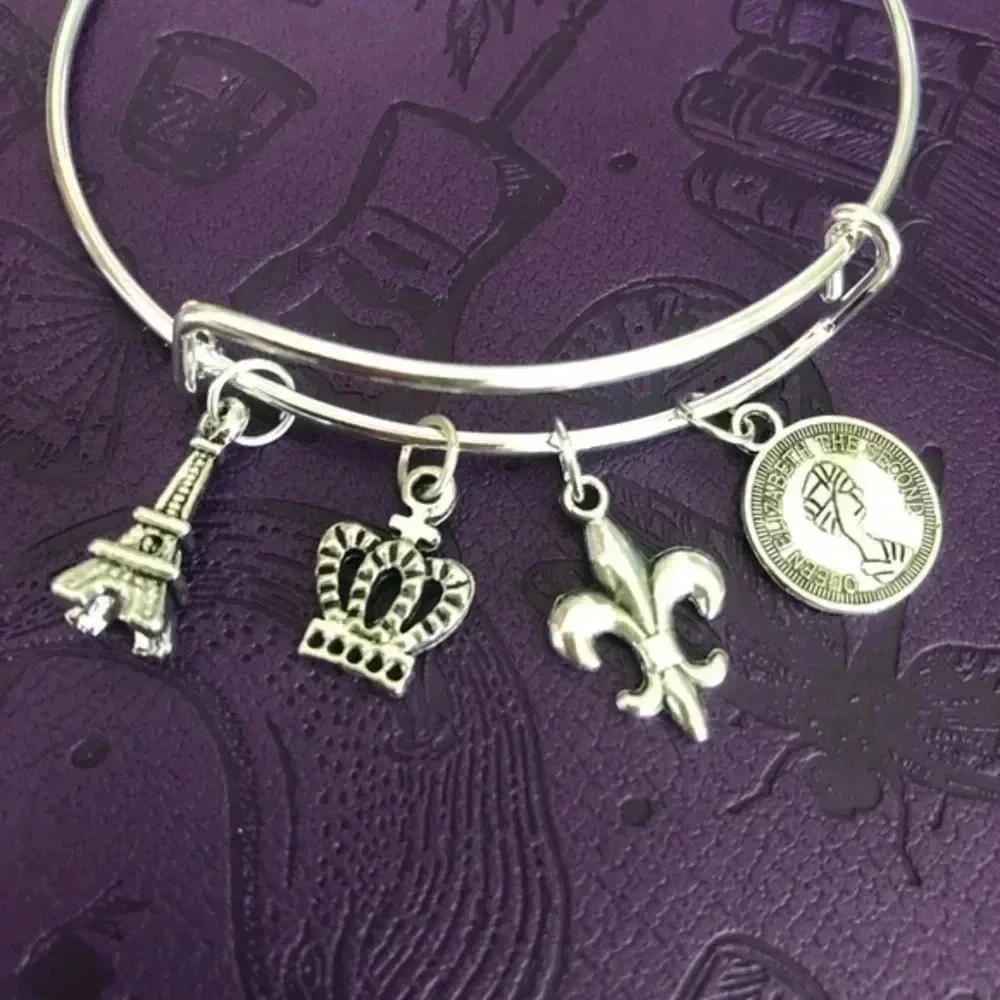 European Traveler High Polish Stainless Steel Adjustable Charm Bracelet NWT